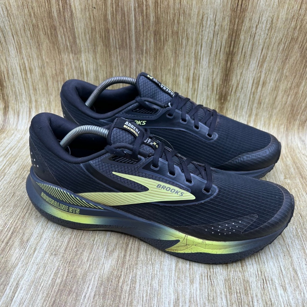 Brooks Adrenaline GTS 24 Weatherized Mens Size 11 Black Lime Running 1104381D033